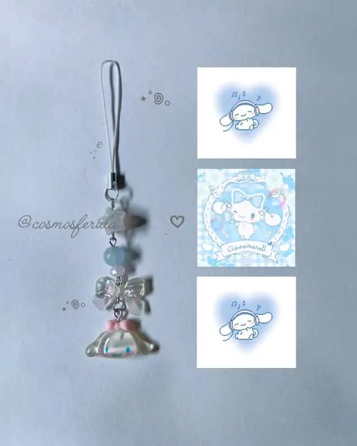 Baby blue beaded charm